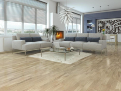 Trägolv - Ek 3-stavs lamellparkett, Vit mattlack