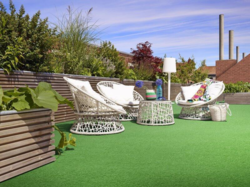 Forest gräs, kraftig nålfilt med nopp - REST 380X400 CM.