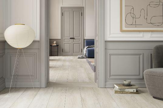 Moland Bastion Vinyl Wideplank, Kalkad ek, 220x1828 mm.