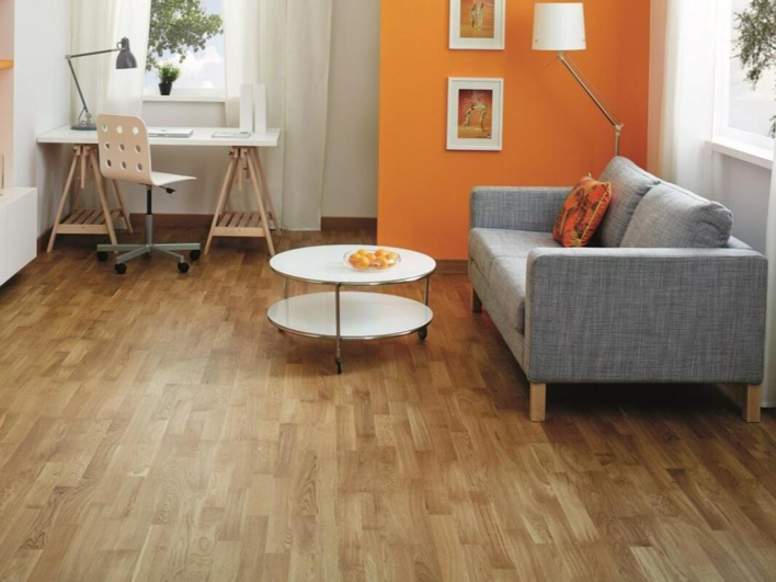 Trägolv - Ek 3-stavs lamellparkett, natur mattlack