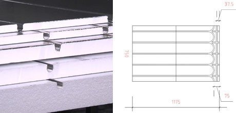 Nordic Fos, Golvvärmeplatta 25 mm för 16 mm slang