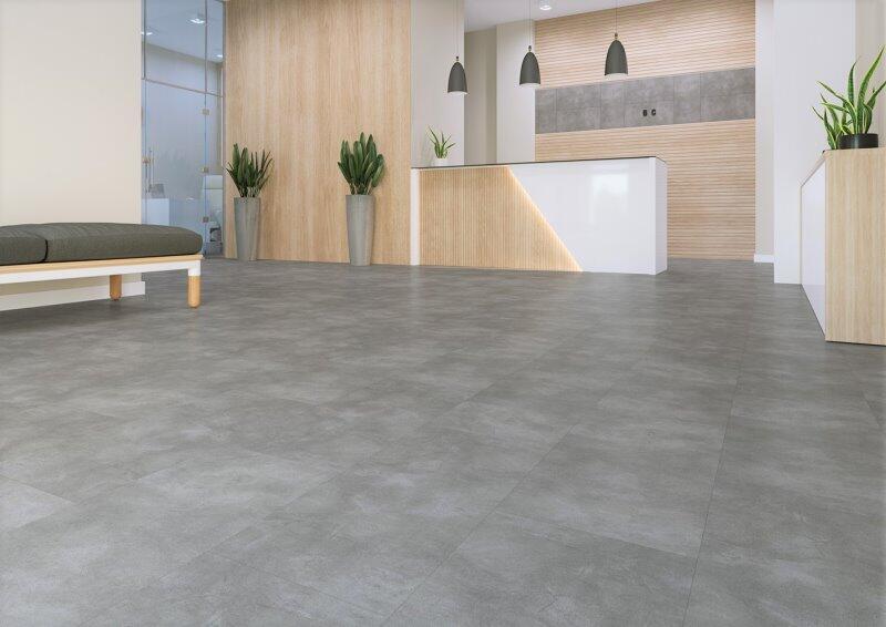 BiClick vinyl klickgolv - Sendai grå betongplatta