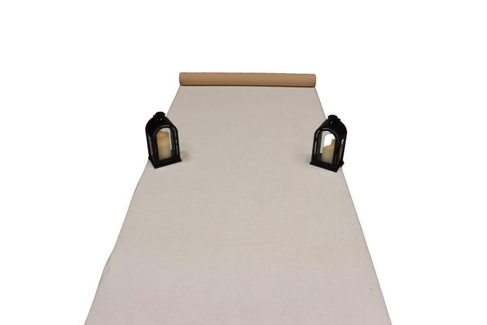 Vit löpare i filt - REST 380X100 CM