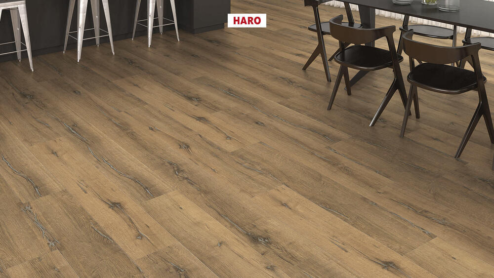 Haro laminatgolv Aqua - Plankegolv, Ek Metallic natur