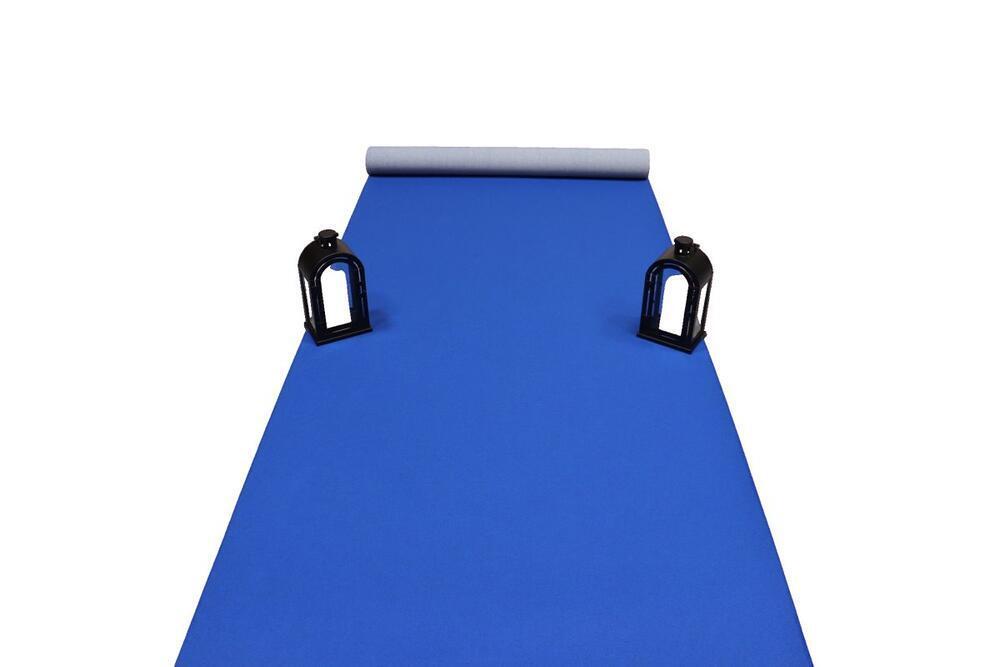 Blå löpare i nålfilt - 1 meter bredd - REST 450X100 CM.